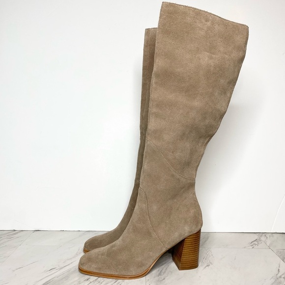 Dolce Vita Flin Gray Suede Heeled Tall Boot 9 1/2